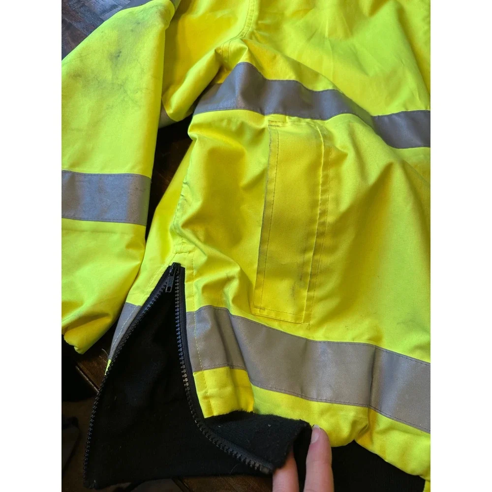Charles River Apparel High Visibility ANSI‎ Class 3 Bomber Jacket Men's XL Neon